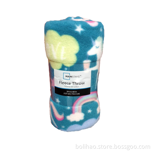 Hot Sale Mycket billigt tryckt fleece filt